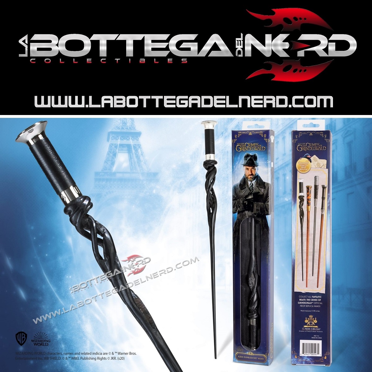 Bacchetta Blister 12 ANIMALI FANTASTICI - Bacchetta magica di Albus Silente (Blister)