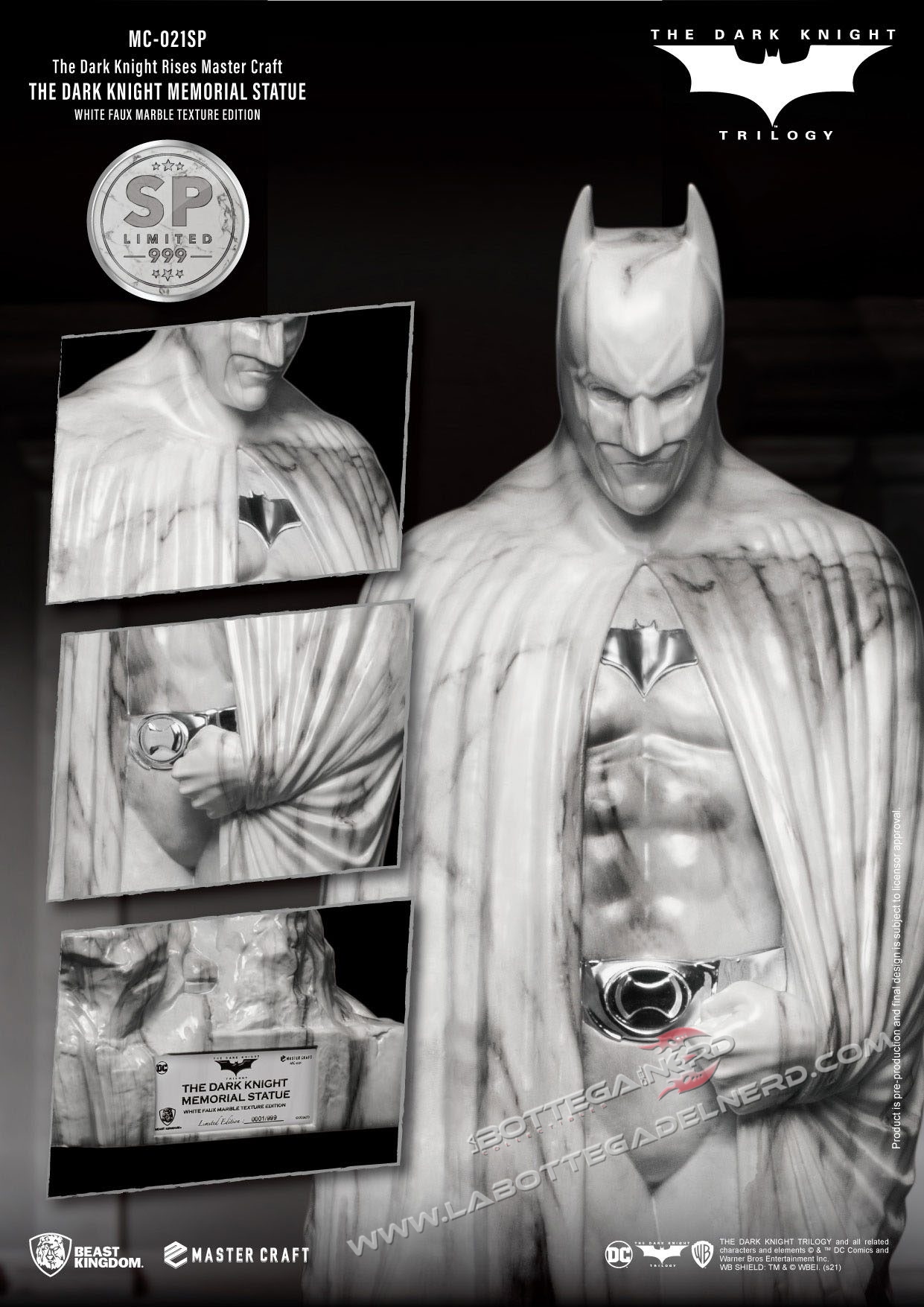 Bat 498 The Dark Knight Rises - Master Craft Statue Memorial Batman Marble