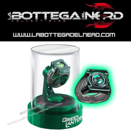 GREEN LANTERN - Anello Lanterna Verde in acciaio con espositore
