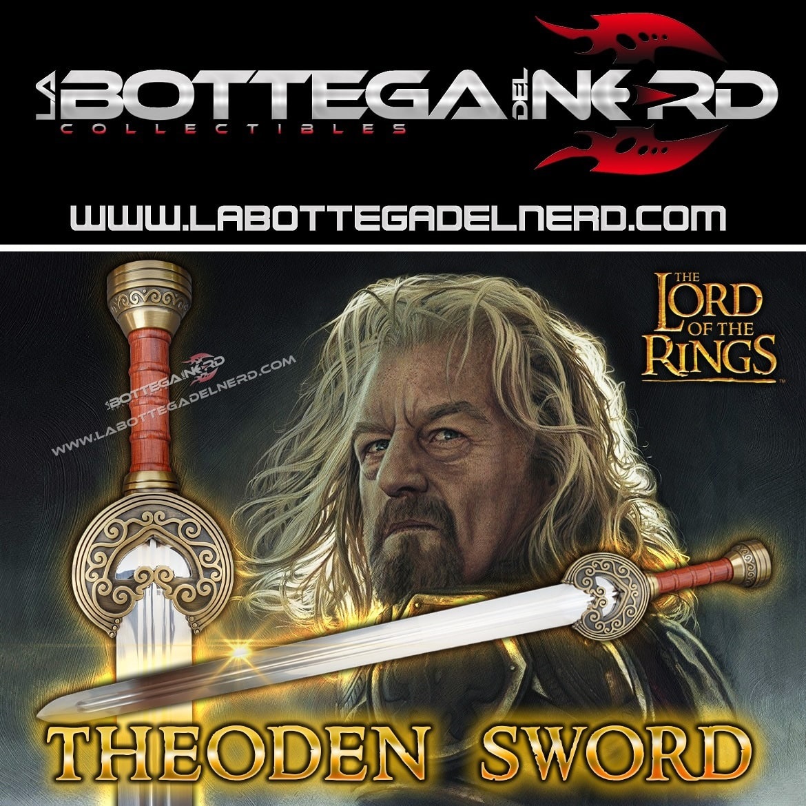 Theoden sword 1 Il Signore degli Anelli - Replica Deluxe spada di Theoden (Herugrim) 99cm